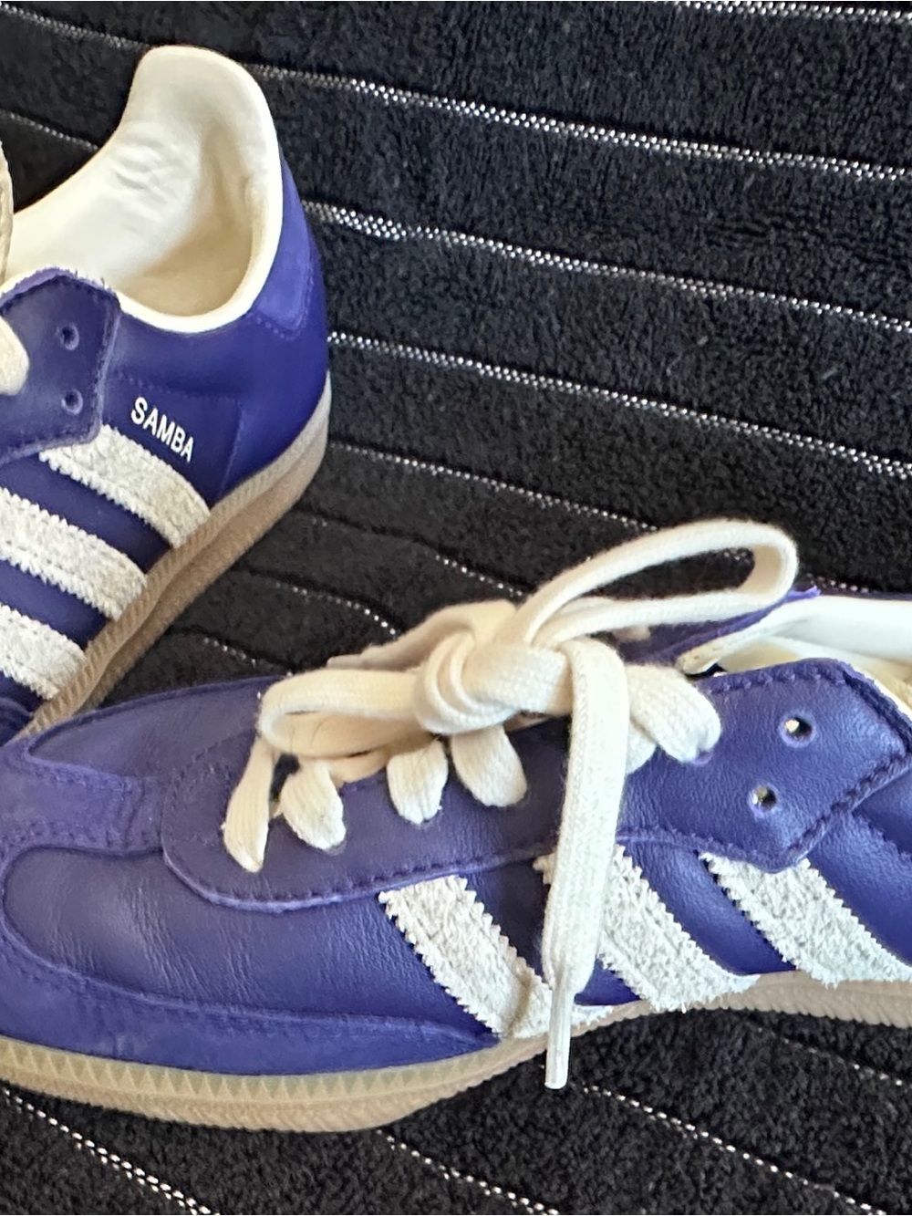 Rare color adidas Samba White and Purple Retro Trainers- WOMENS SIZE 7 1/2